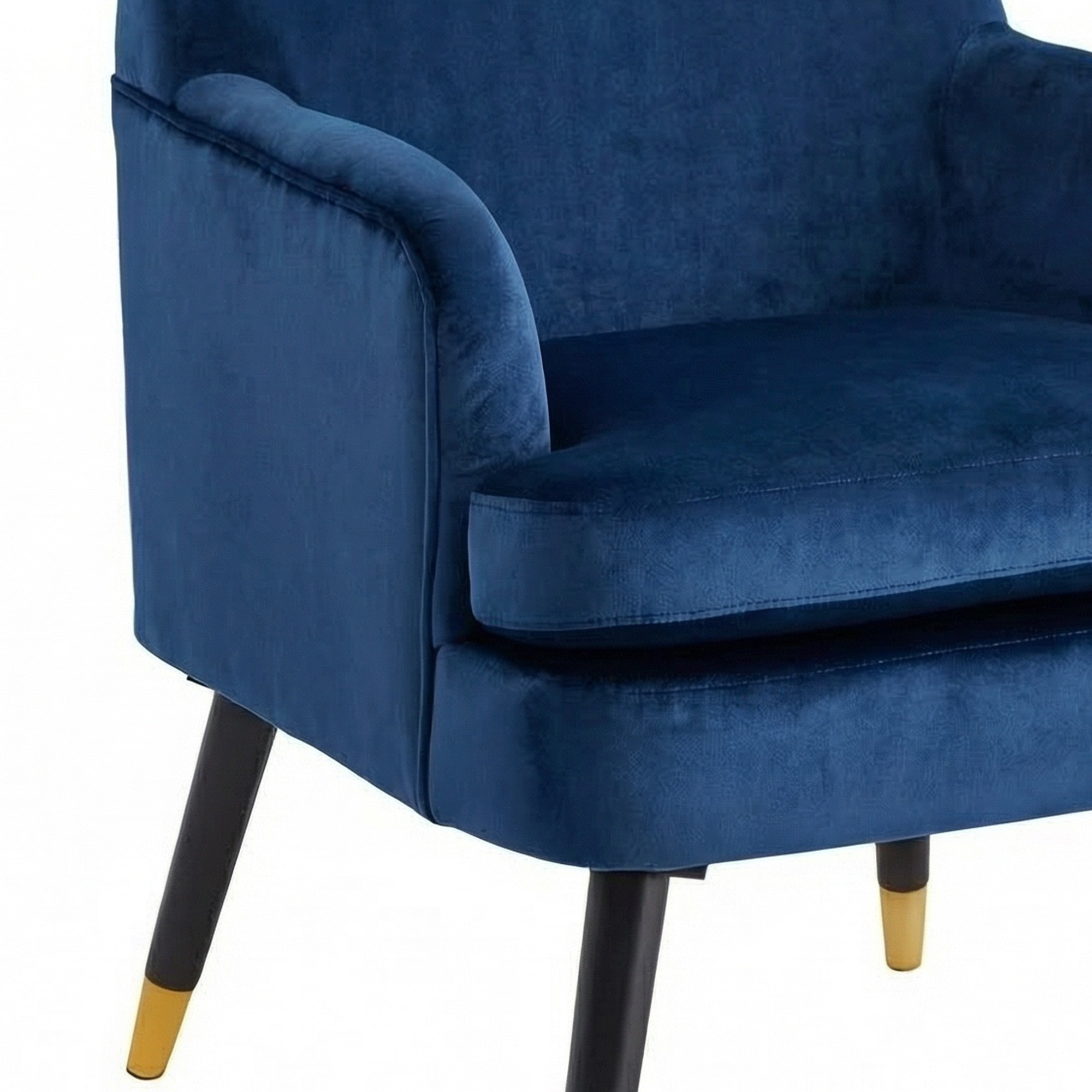 Loretta Accent Chair Midnight Blue Velvet Padded Armchair - Image 5
