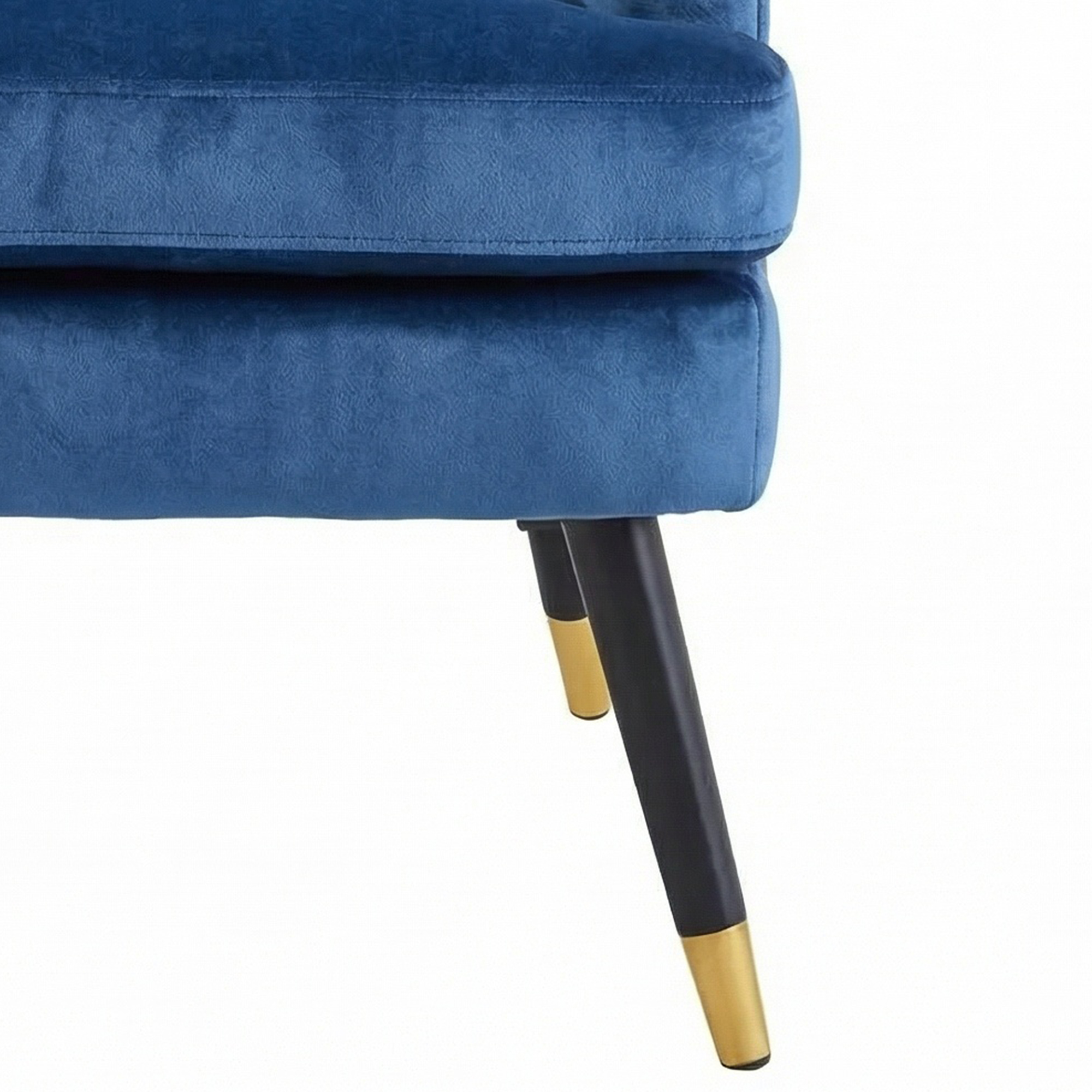 Loretta Accent Chair Midnight Blue Velvet Padded Armchair - Image 6