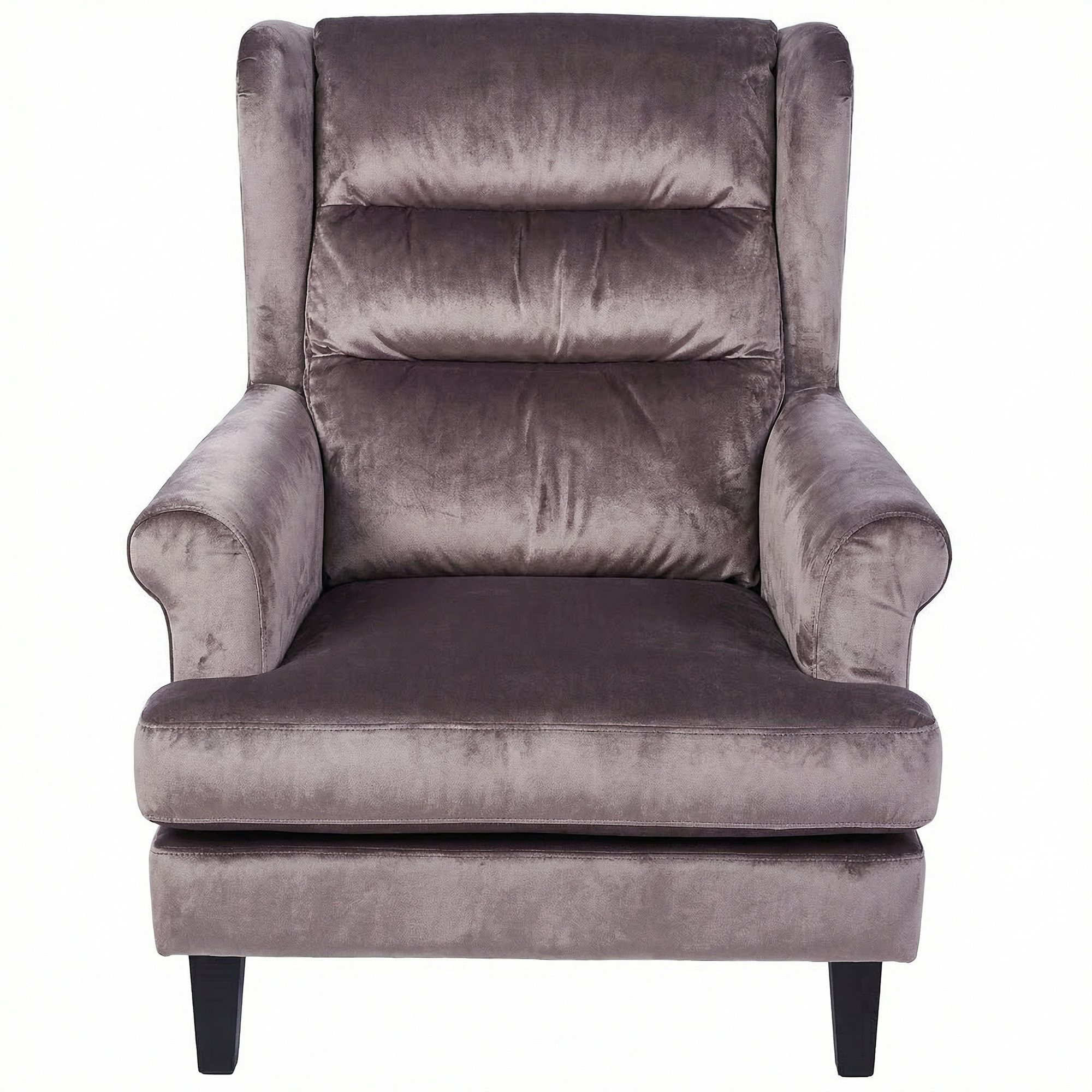 Loretta Armchair Mink Velvet Cushioned Ribbed Back - Image 2