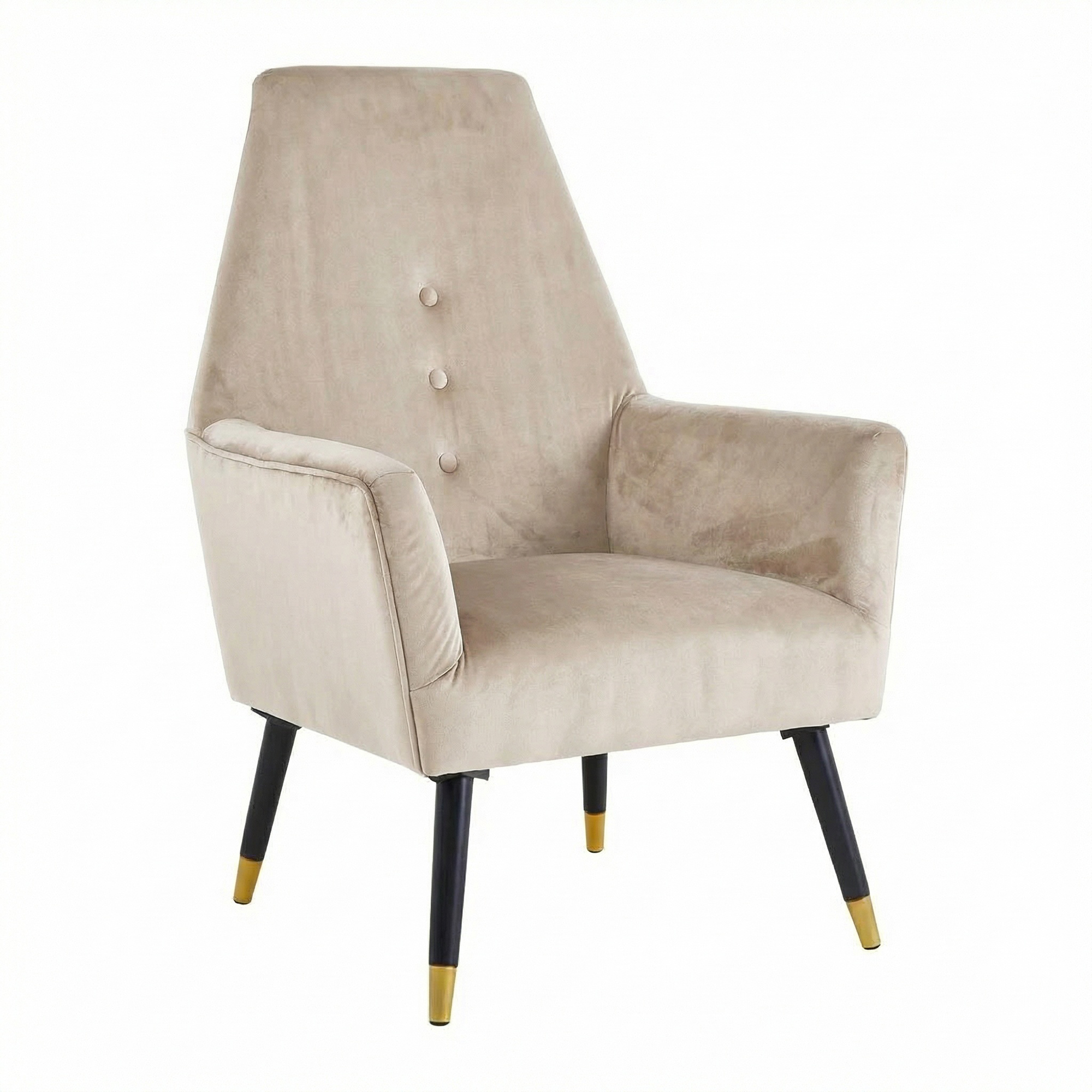 Loretta Accent Chair Stone Velvet Button Detail Armchair - Image 2