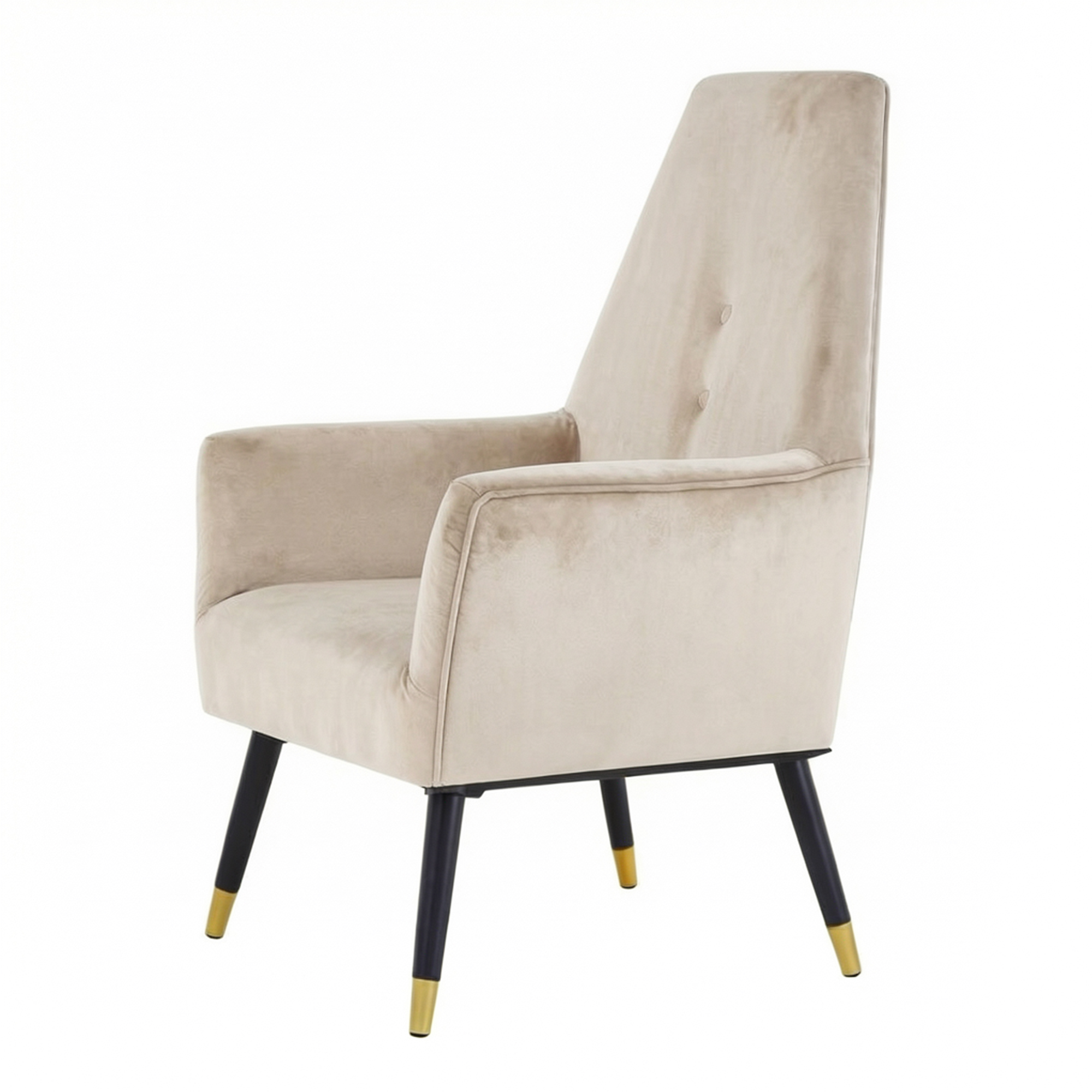 Loretta Accent Chair Stone Velvet Button Detail Armchair - Image 3