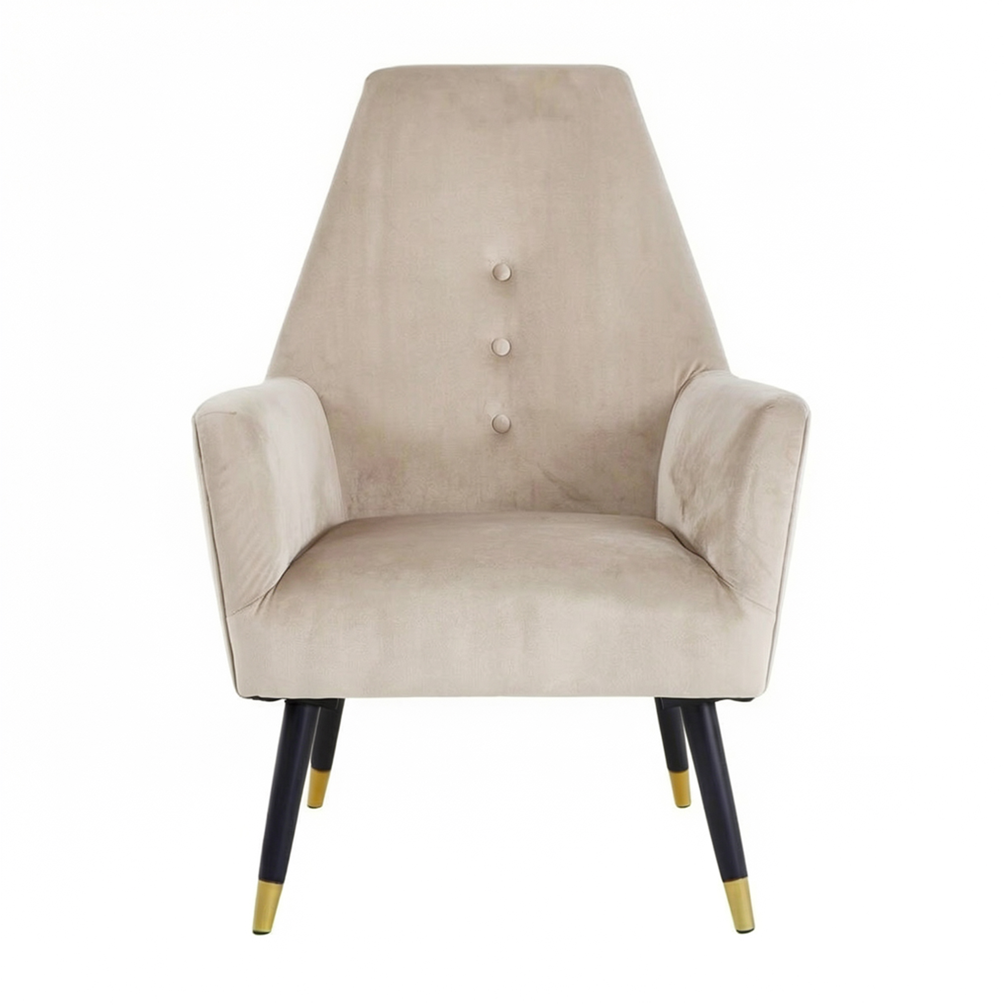 Loretta Accent Chair Stone Velvet Button Detail Armchair - Image 4