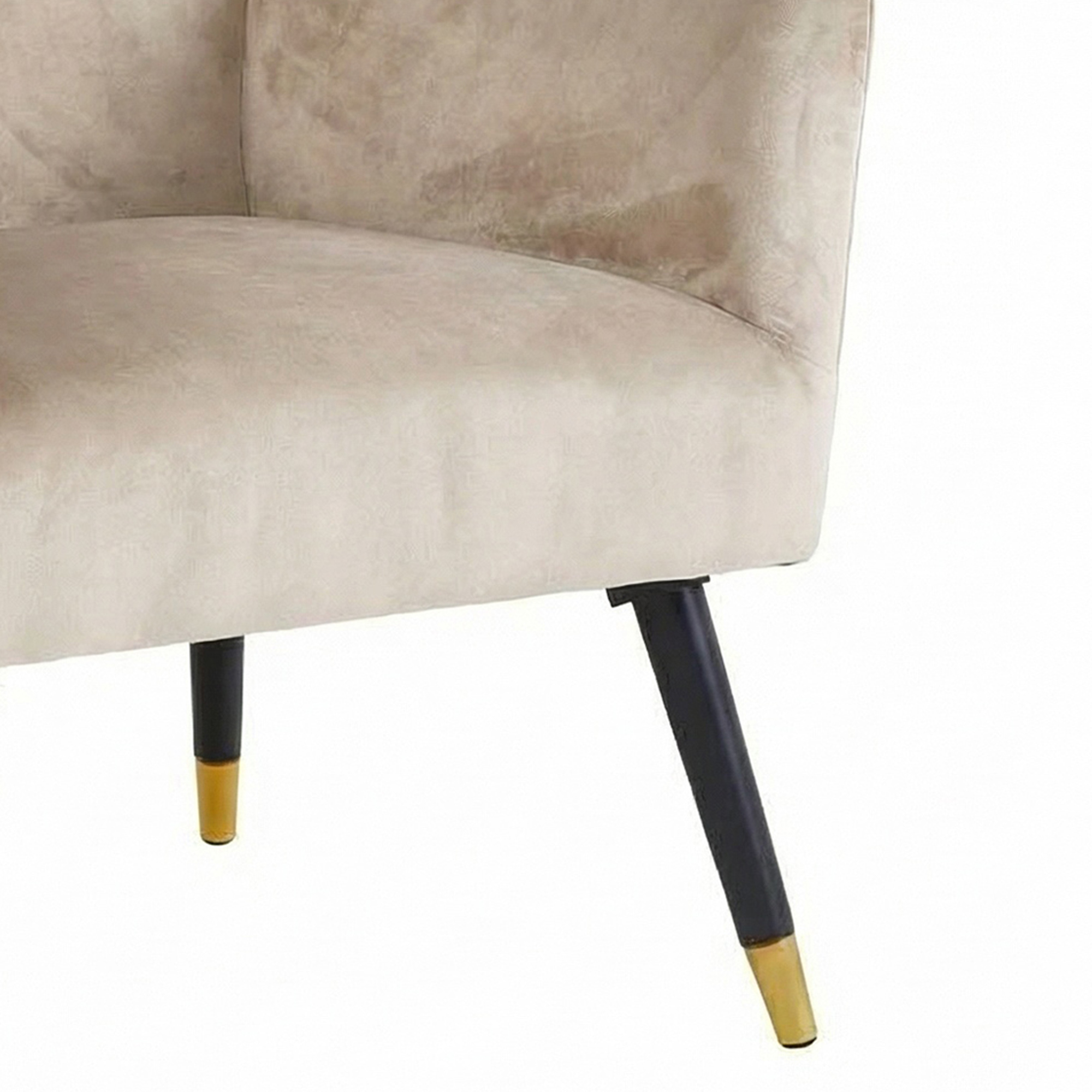 Loretta Accent Chair Stone Velvet Button Detail Armchair - Image 6