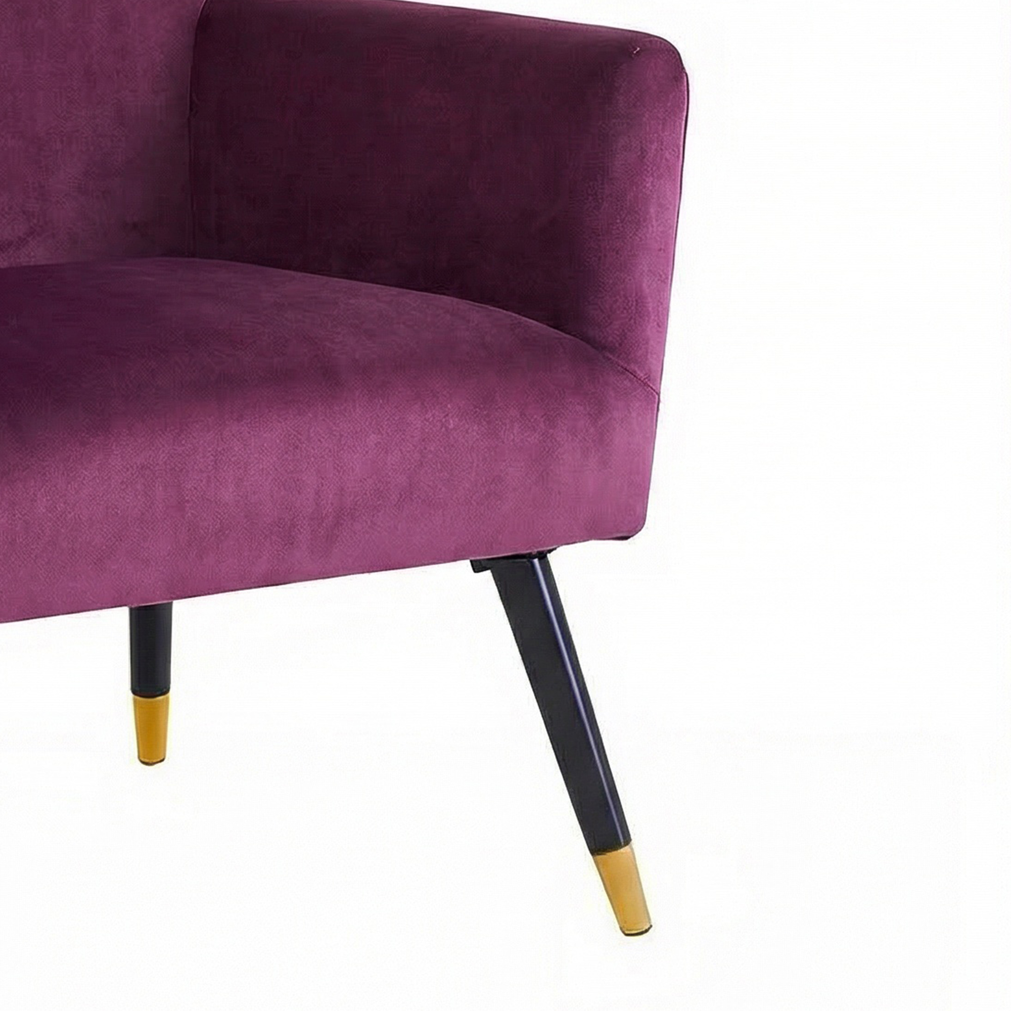 Loretta Accent Chair Red Wine Velvet Button Detail Armchair - Image 5