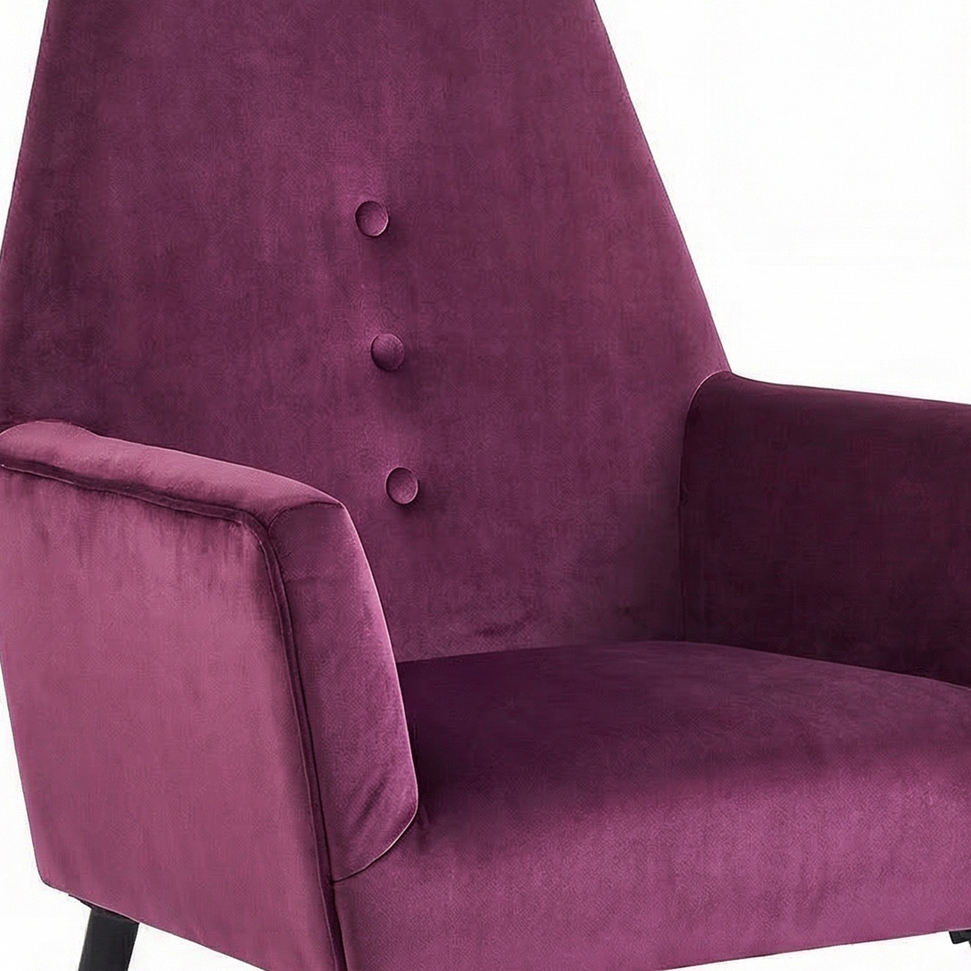 Loretta Accent Chair Red Wine Velvet Button Detail Armchair - Image 6