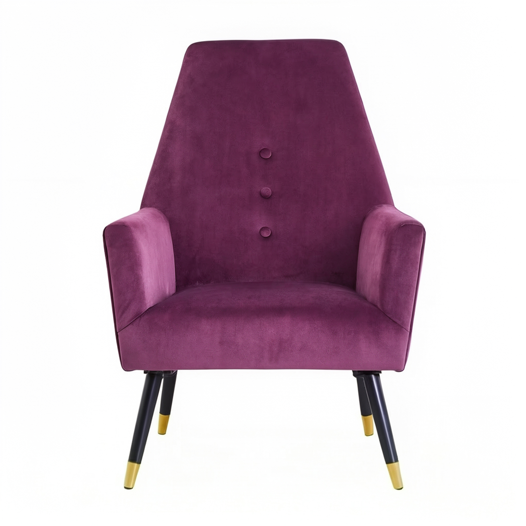 Loretta Accent Chair Red Wine Velvet Button Detail Armchair - Image 3