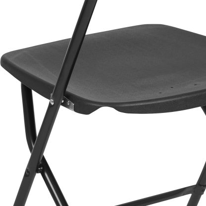 10 Pack Black Folding Chairs - Steel Frame, Indoor & Outdoor Use - Image 11