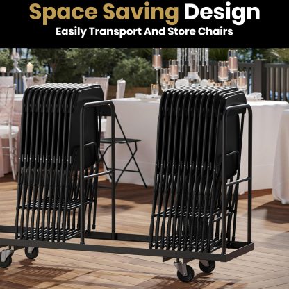 10 Pack Black Folding Chairs - Steel Frame, Indoor & Outdoor Use - Image 5