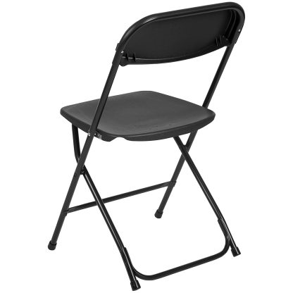 10 Pack Black Folding Chairs - Steel Frame, Indoor & Outdoor Use - Image 10