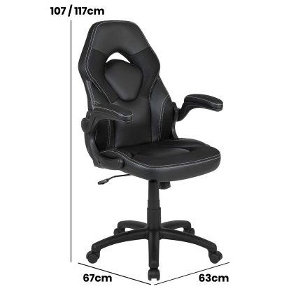 X10 Black Faux Leather Racer Style Gaming Office Chair - Image 2