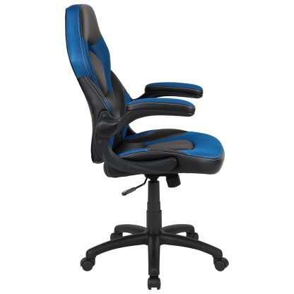 X10 Black & Blue Faux Leather Racer Style Gaming Office Chair - Image 6