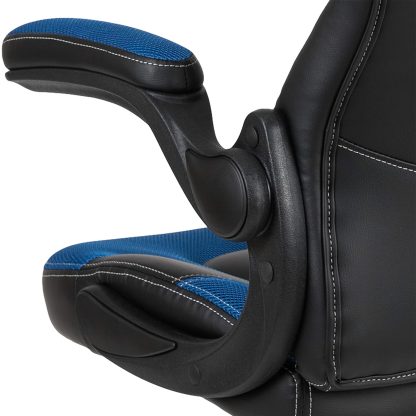 X10 Black & Blue Faux Leather Racer Style Gaming Office Chair - Image 9