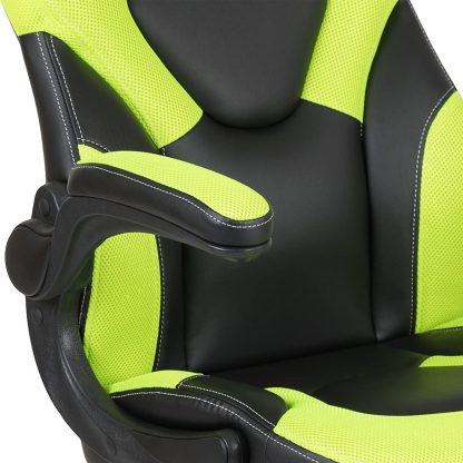 X10 Black & Green Faux Leather Racer Style Gaming Office Chair - Image 6