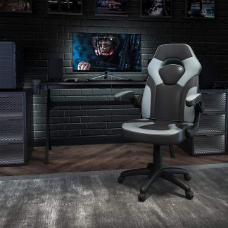 X10 Black & Grey Faux Leather Racer Style Gaming Office Chair