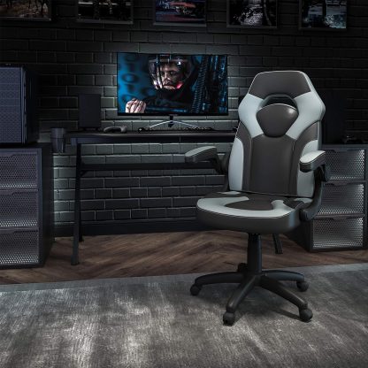 X10 Black & Grey Faux Leather Racer Style Gaming Office Chair