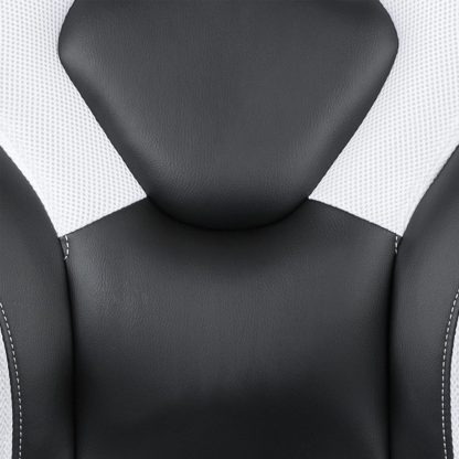 X10 Black & White Faux Leather Racer Style Gaming Office Chair - Image 11