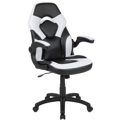 X10 Black & White Faux Leather Racer Style Gaming Office Chair - Image 4