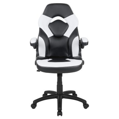 X10 Black & White Faux Leather Racer Style Gaming Office Chair - Image 5