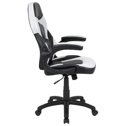 X10 Black & White Faux Leather Racer Style Gaming Office Chair - Image 6
