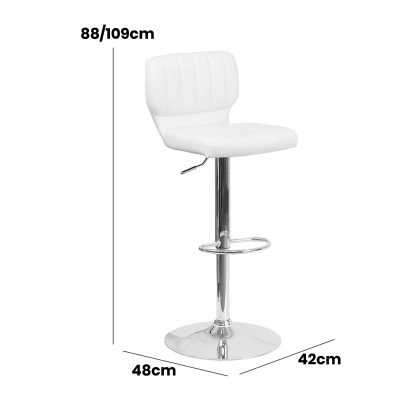 Set Of 2 White Faux Leather Rotating Barstools - Image 6
