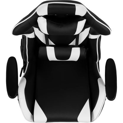 X20 Black & White Faux Leather Racer Style Gaming Office Chair - Image 4