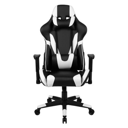 X20 Black & White Faux Leather Racer Style Gaming Office Chair - Image 7