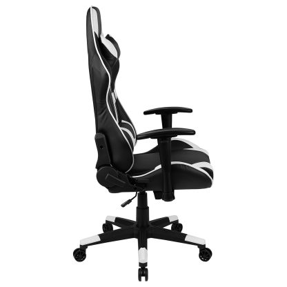 X20 Black & White Faux Leather Racer Style Gaming Office Chair - Image 9