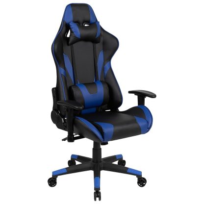 X20 Black & Blue Faux Leather Racer Style Gaming Office Chair - Image 2