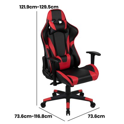 X20 Black & Red Faux Leather Racer Style Gaming Office Chair - Image 6