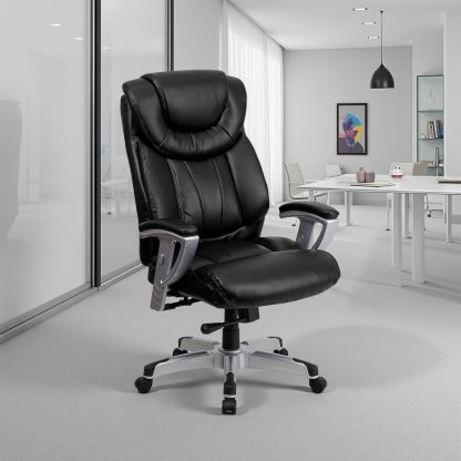 Black Faux Leather High Back Executive Office Chair