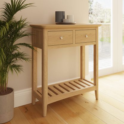 Hudson Ash 2 Drawer Console Hall Table - Image 3
