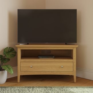 Hudson Ash 1 Drawer Corner TV Unit