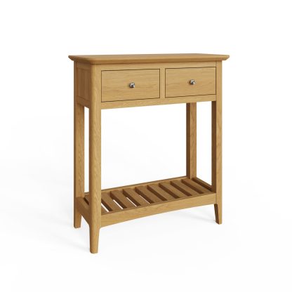 Hudson Ash 2 Drawer Console Hall Table - Image 7