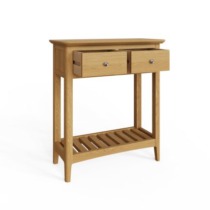 Hudson Ash 2 Drawer Console Hall Table - Image 4