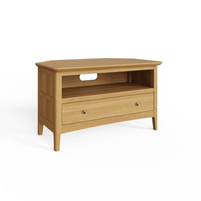 Hudson Ash 1 Drawer Corner TV Unit - Image 5