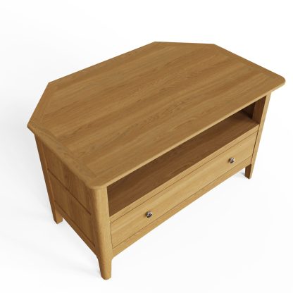 Hudson Ash 1 Drawer Corner TV Unit - Image 8