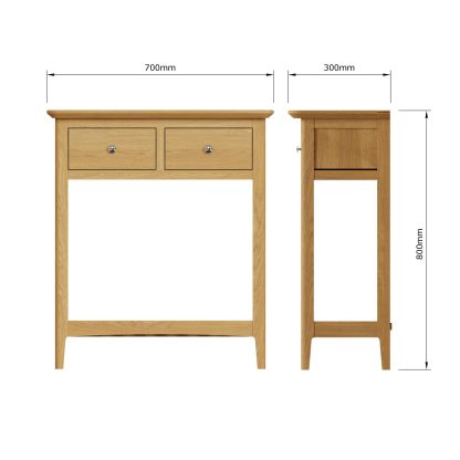 Hudson Ash 2 Drawer Console Hall Table - Image 2
