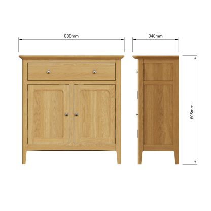 Hudson Ash 2 Door 1 Drawer Sideboard - Image 2