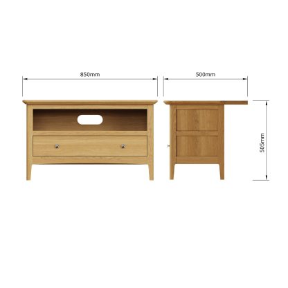Hudson Ash 1 Drawer Corner TV Unit - Image 2