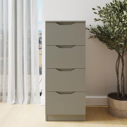 Luno 4 Drawer Tallboy Chest Of Drawers - Ash Green - Image 2