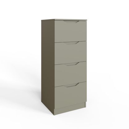 Luno 4 Drawer Tallboy Chest Of Drawers - Ash Green - Image 4