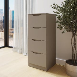 Luno 4 Drawer Tallboy Chest Of Drawers - Putty