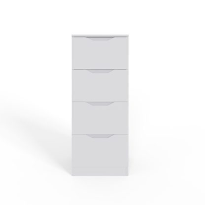 Luno 4 Drawer Tallboy Chest Of Drawers - White - Image 3
