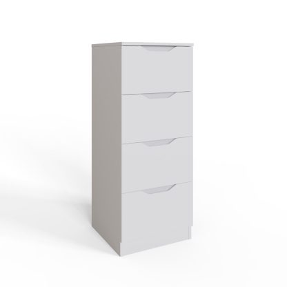 Luno 4 Drawer Tallboy Chest Of Drawers - White - Image 4