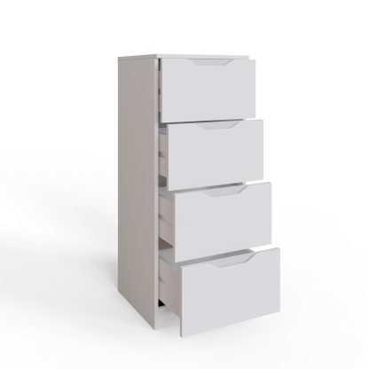 Luno 4 Drawer Tallboy Chest Of Drawers - White - Image 5