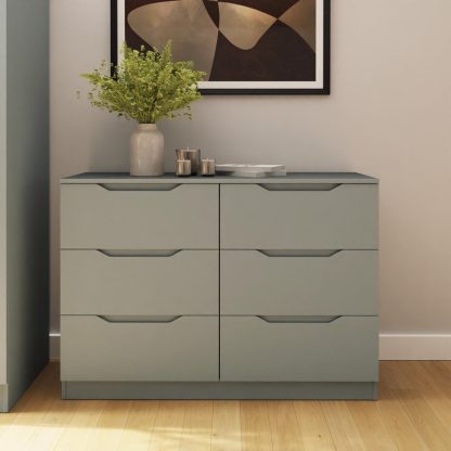 Luno 6 Drawer Chest Of Drawers - Ash Green - Image 2