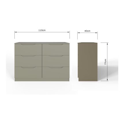 Luno 6 Drawer Chest Of Drawers - Ash Green - Image 7