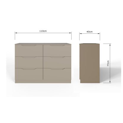 Luno 6 Drawer Chest Of Drawers - Putty - Image 7