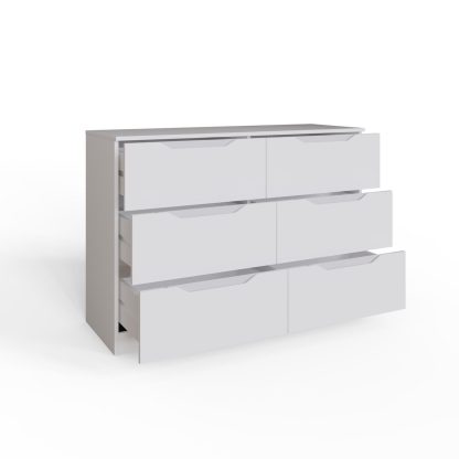Luno 6 Drawer Chest Of Drawers - White - Image 5