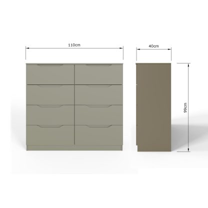 Luno 8 Drawer Chest Of Drawers - Ash Green - Image 8